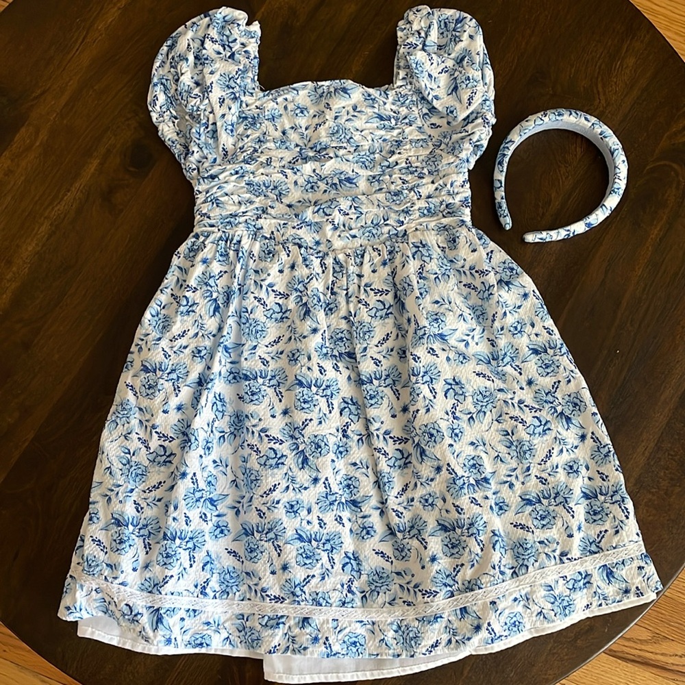 Spring floral dress with matching headband